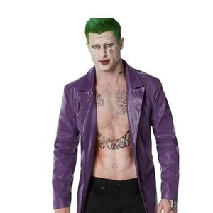 The Joker Suicide Squad Purple Jacket Trench Coat - Men's Size Large - Cosplay